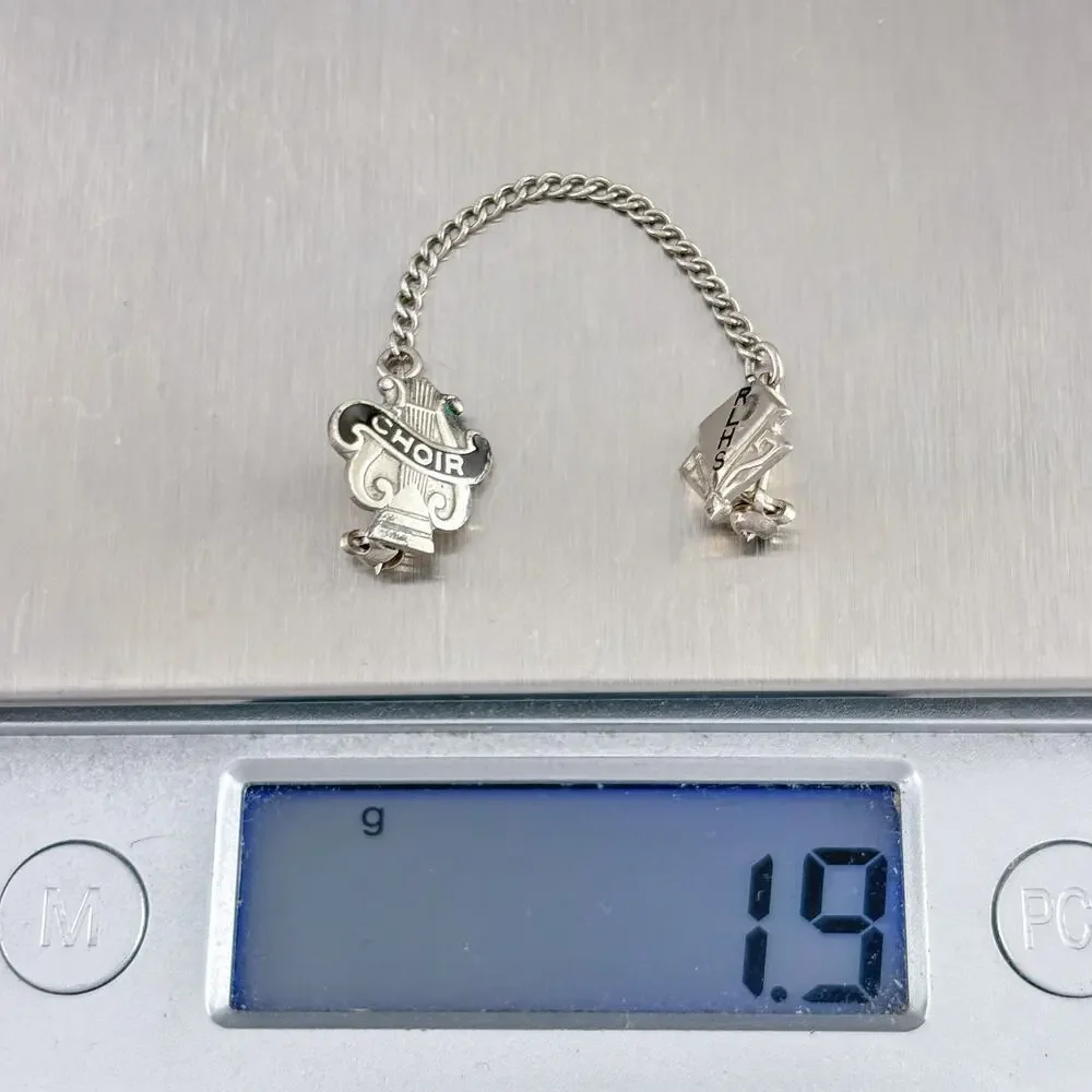 Vintage Sterling Silver 925 RLHS 1962 Choir Lyre Tie Tack
